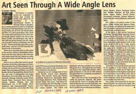 Chopra, Suneet (Writer). Art Seen Through A Wide Angle Lens, 16 November 2003 | Newspaper Clipping | 00850558