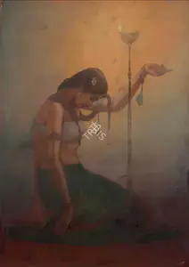 Bukhsh, Ustad Allah (Artist). Flame of Love, c.1930s | Painting