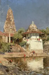 Weeks, Edwin Lord (Artist). Temple and Tanks of Walkeshwar, Bombay, n.d. | Painting