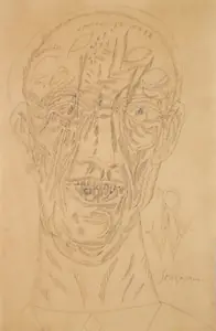 Souza, F.N. (Artist). Portrait of Robert Wraight, 1964 | Drawing