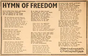 Chattopadhyay, Harindranath (Poet). Hymn of Freedom. In <i>Blitz.</i> 30 October 1965 | Poem | 00146010