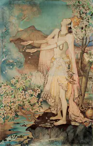 Bagchi, Radha (Artist). Yaksha Pleading To The Clouds, 1960 | Painting