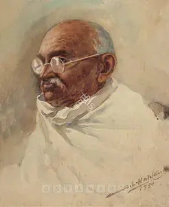 Haldankar, S.L. (Artist). Mahatma Gandhi, 1951 | Painting