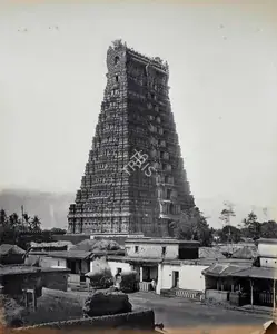 Lyon, Edmund David (Photographer), Streevellipoottoor Pagoda. (large gopuram), n.d. | Antiquarian Photograph