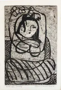 Hore, Somnath (Artist). Untitled (Woman), n.d. | Graphic Art