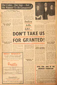 Abbas, Khwaja Ahmad (Columnist). Don't Take Us for Granted !. In <i>Blitz - India's Greatest Weekly.</i> p. 20. Bombay: R.K. Karanjia, 02 April 1966 | Essay | CinemaEducation | 00464907