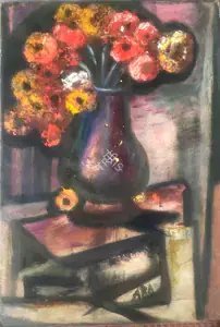 Ara, K.H. (Artist). Untitled (Still Life with Flowers), 1990 | Painting