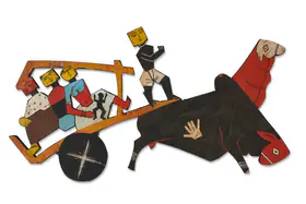 Husain, M.F. (Artist). Untitled (Bail Gadi), c. late 1950s | Graphic Art
