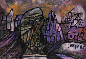 Souza, F.N. (Artist). Untitled (A distorted head), 1985 | Painting