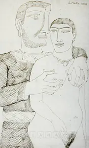 Souza, F.N. (Artist). The Lovers, 1952 | Drawing