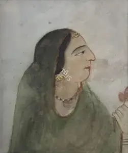 Devi, Sunayani (Artist). Untitled (Lady with Flower), n.d. | Painting
