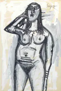 Souza, F.N. (Artist). Untitled (Nude), 1955 | Painting