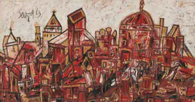 Souza, F.N. (Artist). Untitled (Landscape), 1963 | Painting