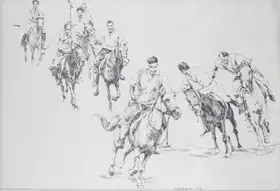 Gulgee, Ismail (Artist). Polo Players, 1969 | Drawing