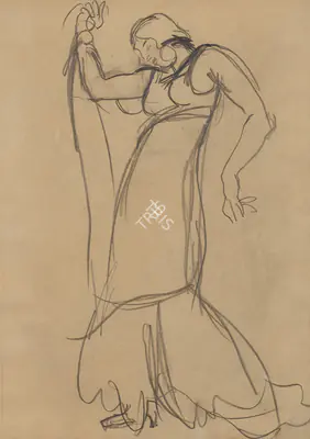 Sher-Gil, Amrita (Artist). Untitled (Spanish Women Dancer), c.1933 | Drawing