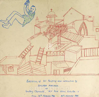 Khakhar, Bhupen (Artist). Exhibition Herald, 1988 | Drawing