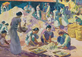 Raza, S.H. (Artist). Sifting the Grain, n.d. | Painting