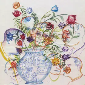Khakhar, Bhupen P. (Artist). Flower Vase, 1999 | Painting