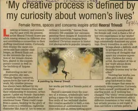 Trivedi, Heeral (Reporter). My Creative Process is defined by my curiosity about women's lives, 13 September 2009 | Newspaper Clipping | 00850735