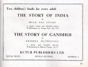 Kutub Publishers (Publisher). Two Chindren's Books for Every Adult, 1949 | Advertisement