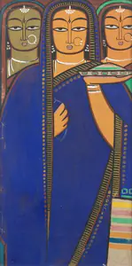 Roy, Jamini (Artist). Untitled (Bride with two companions), n.d. | Painting