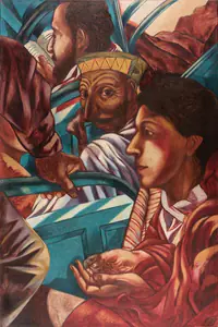 Sharma, Nataraj (Artist). Bus to Dhamla, 1989 | Painting