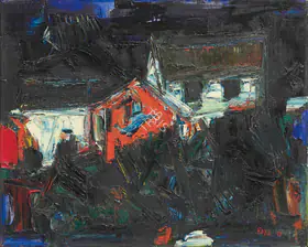 Raza, S.H. (Artist). Houses (Maisieres), 1958 | Painting