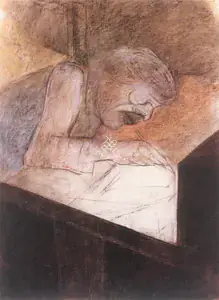 Khanna, Krishen (Artist). Scribe, 1996 | Drawing
