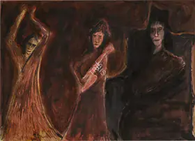 Tagore, Rabindranath (Artist). Untitled (Three Bauls), 1938 | Painting
