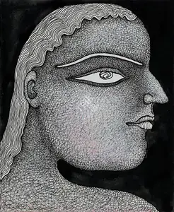 Chowdhury, Jogen (Artist). Untitled (Girl with Beautiful Eyes), 2014 | Drawing