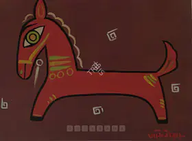 Roy, Jamini (Artist). Untitled (Horse), n.d. | Painting