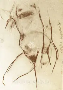 Chowdhury, Jogen (Artist). Torso -I (Life Study), 1963 | Drawing