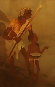Venkatappa (Artist). Beggar and child, n.d. | Painting