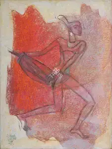 Chavda, Shiavax (Artist). Ecstasy Of Rhythm III (The Folk Drummer), 1967 | Painting