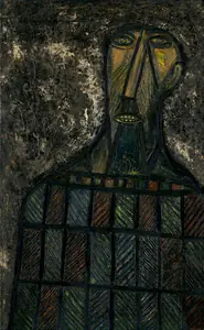 Souza, F.N. (Artist). Head of a saint, 1956 | Painting