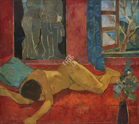 Satwalekar, Madhav (Artist). Reclining Female, 1967 | Painting