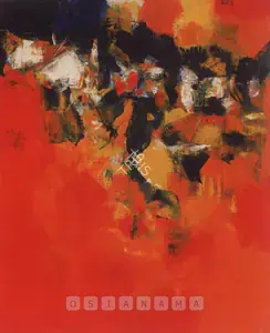 Raza, S.H. (Artist). Village Au Soleil, 1963 | Painting