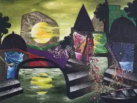 Parekh, Manu (Artist). Sun Came Down to Water, 2020 | Painting