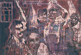 Kallat Jitish Artist Great Anxiety Of The Tiny Toe Mixed media on canvas 2001 Painting FineArts 00372676