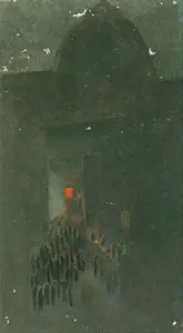 Tagore, Gaganendranath (Artist). Kalipuja Night, n.d. | Painting
