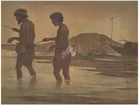 Ash, Gobardhan (Artist). Fishing For Provisions, 1940 | Painting