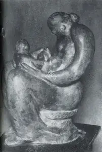 Dagupta, Prodosh (Artist). Mother and Child, 1950 | Sculpture