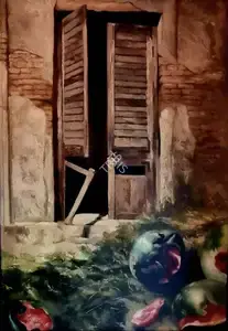 Bhattacharya, Sanjay (Artist). Untitled (Wooden Door), circa 1990s | Painting
