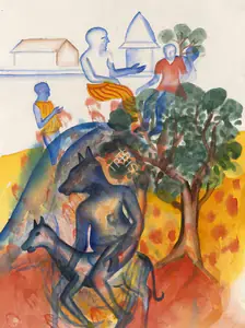 Khakhar, Bhupen (Artist). Donkey, 1998 | Painting