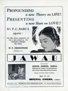 Barua, P.C. (Director), Jawab, 1942 | Advertisement