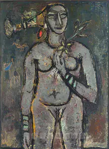 Souza, F.N. (Artist). Femme Nue, 1952 | Painting