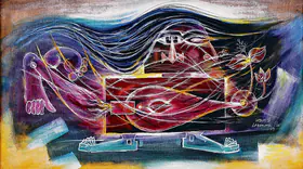 Pai, Laxman (Artist). Flowing Lines, 1997 | Painting