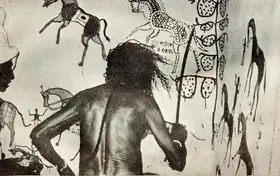 Jain, Jyotindra (Photographer). Badvo 'reading' Pithoro, n.d. | Contemporary Photograph