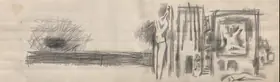 Husain, M.F. (Artist). Untitled (Benaras Landscape), c.1960s | Drawing
