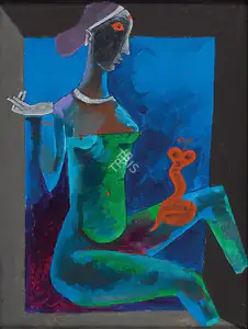 Husain, M.F. (Artist). Cobra Girl, n.d. | Painting